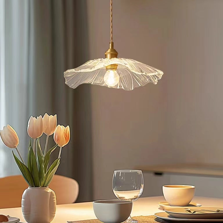 Modern Lotus Glass Pendant Light