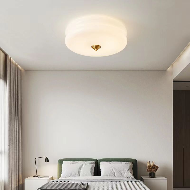 Vintage Bauhaus Cream Round Ceiling Light