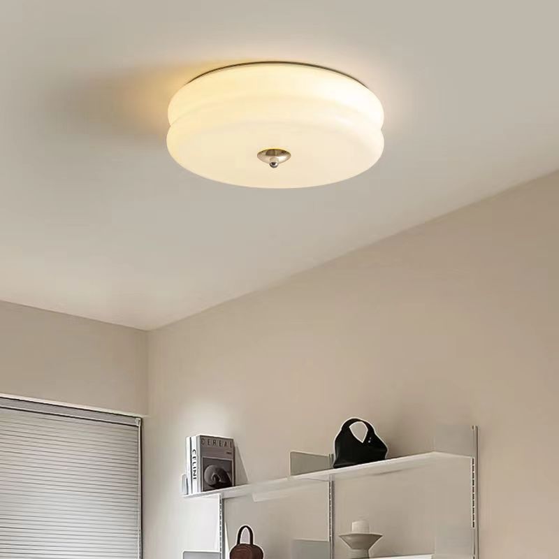 Vintage Bauhaus Cream Round Ceiling Light
