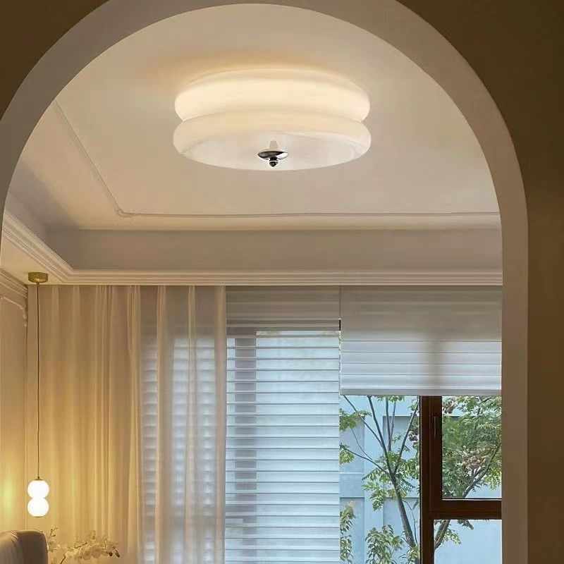 Vintage Bauhaus Cream Round Ceiling Light