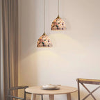 Art Nouveau Shell Stained Glass Pendant Light