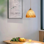 Art Nouveau Shell Stained Glass Pendant Light