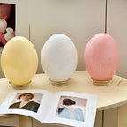 Art Deco Swirl Glass Egg Table Lamp