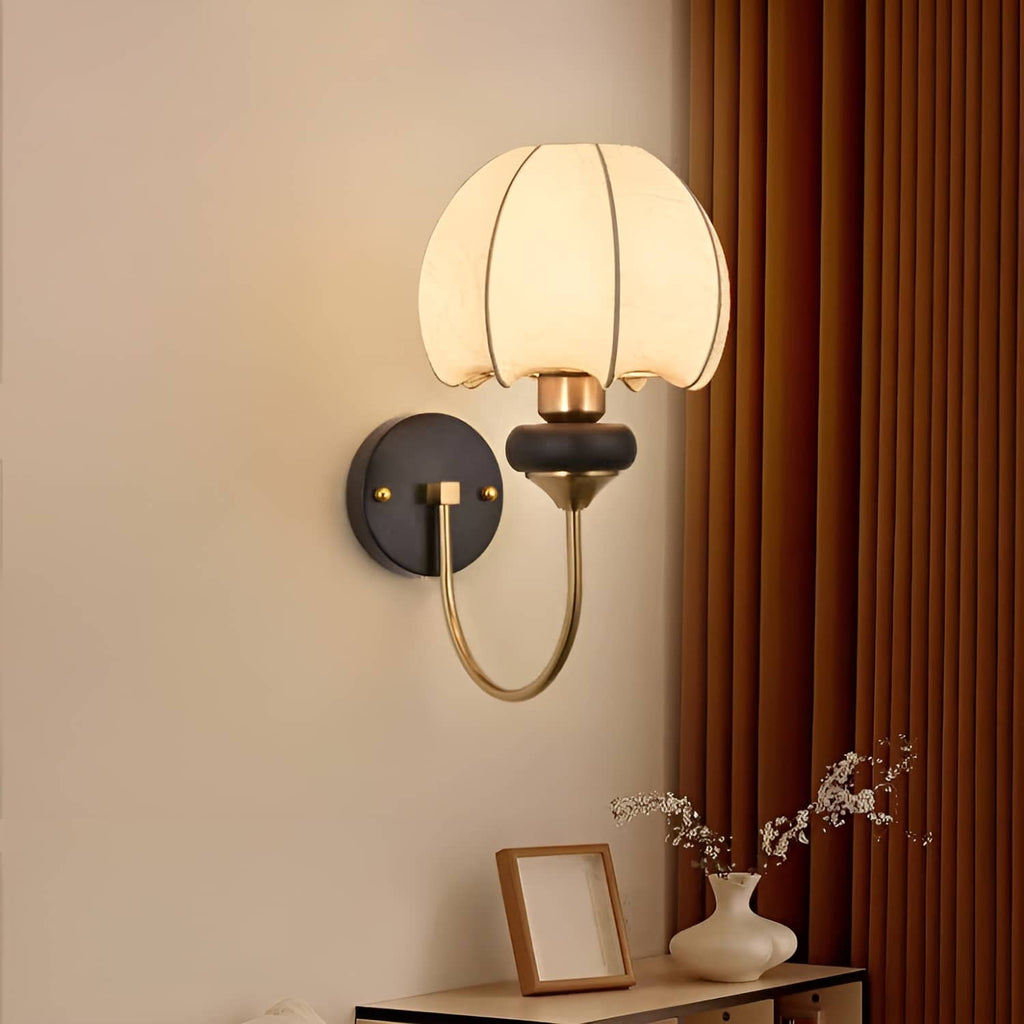Art Nouveau Cloth Vintage Lantern Wall Sconce