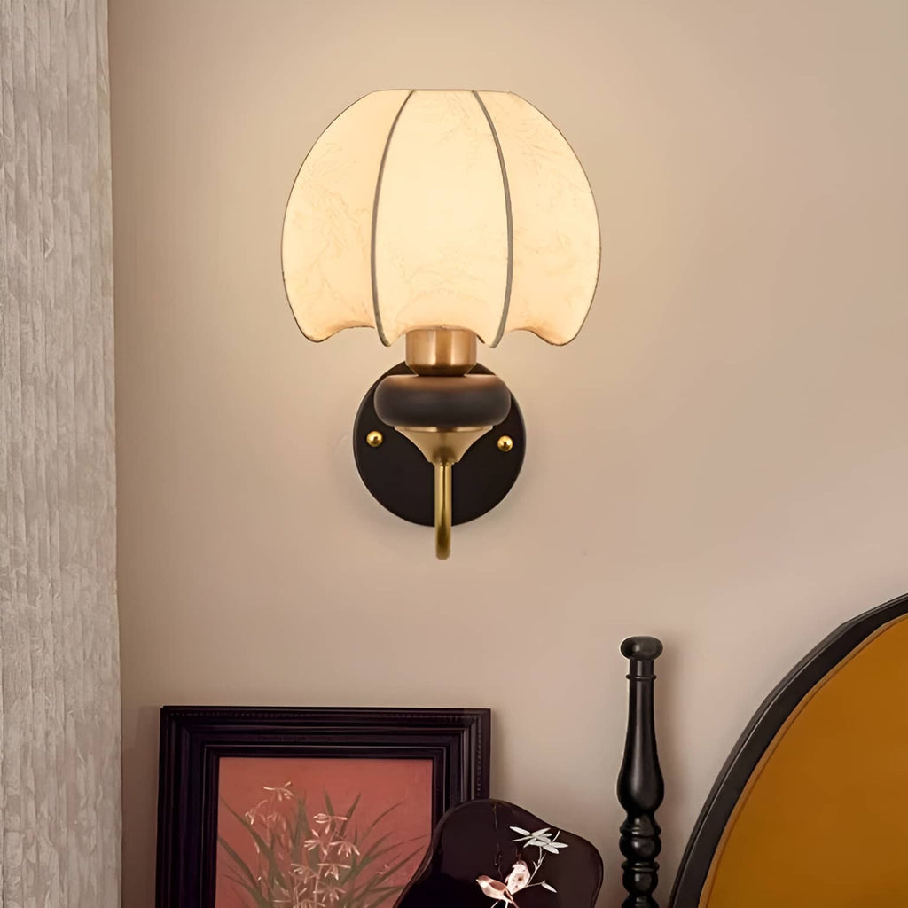 Art Nouveau Cloth Vintage Lantern Wall Sconce