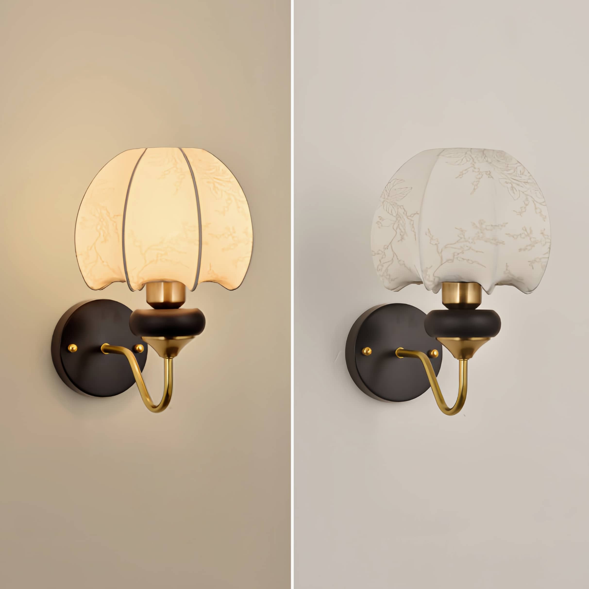 Art Nouveau Cloth Vintage Lantern Wall Sconce