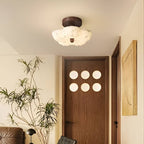 Art Nouveau Decorative Flower Ceiling Lamp with Fabric Shade