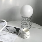 Bauhaus Chrome Spiral Sphere Table Lamp