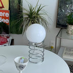 Bauhaus Chrome Spiral Sphere Table Lamp