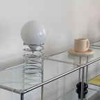 Bauhaus Chrome Spiral Sphere Table Lamp