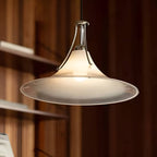Bauhaus Trumpet Opal Glass Pendant Light