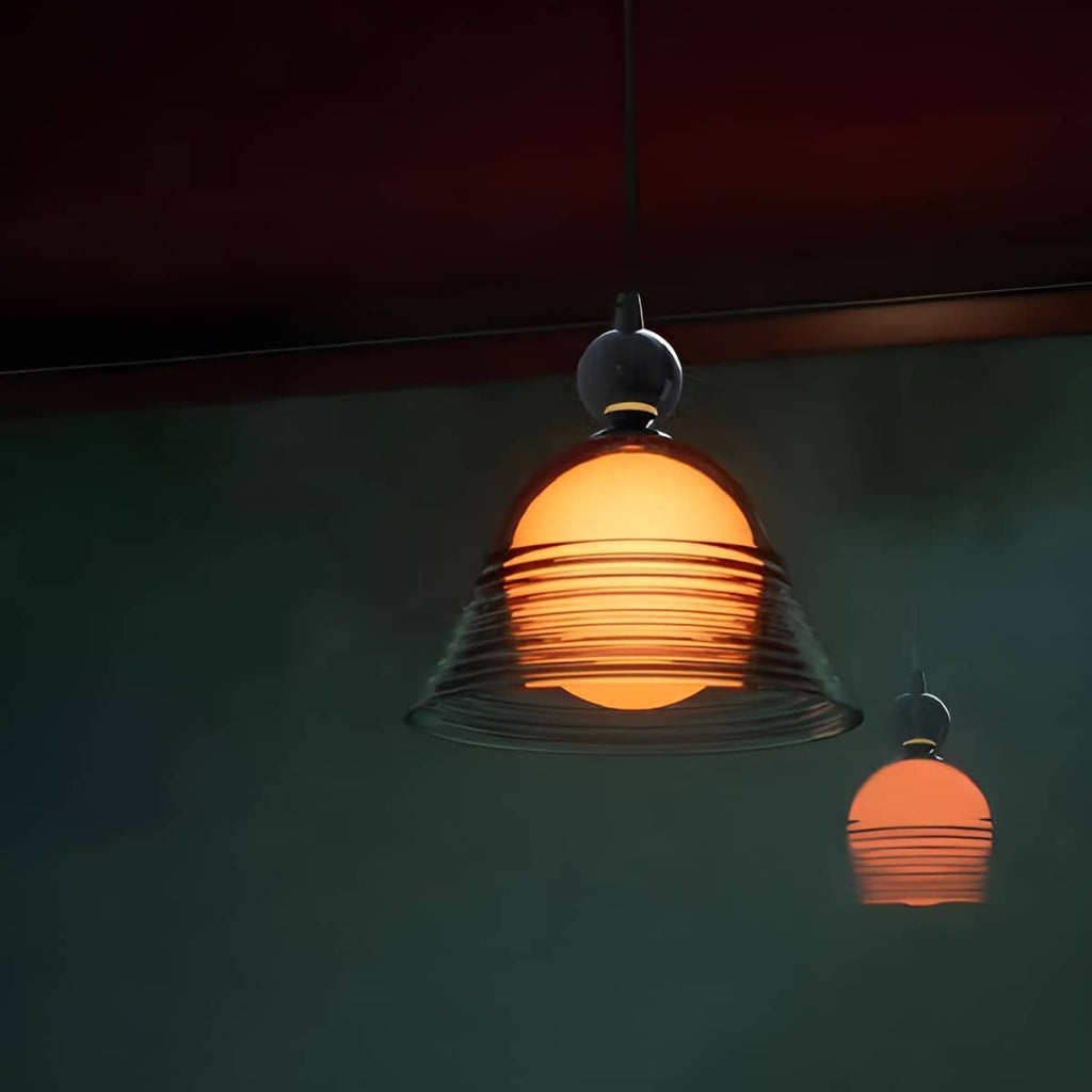 Suspension Bauhaus Vintage Sunset en verre transparent
