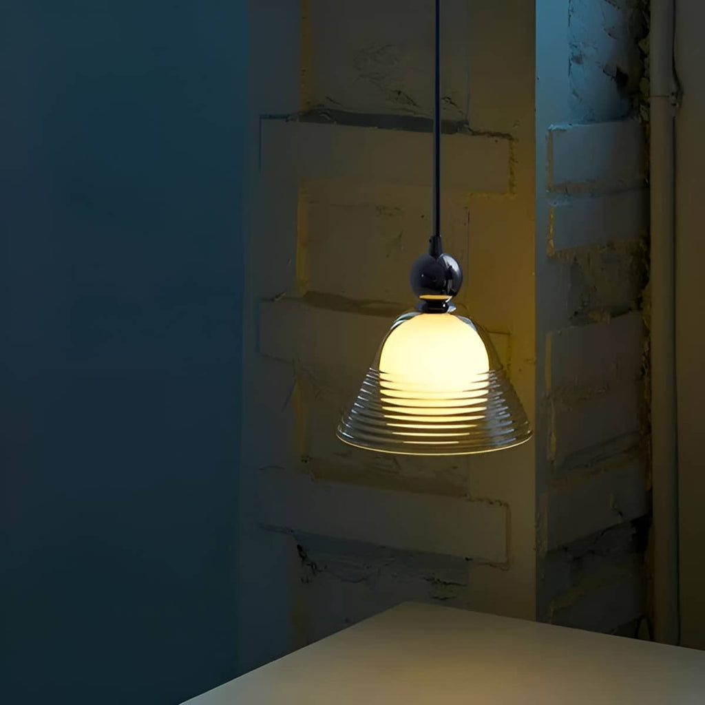 Suspension Bauhaus Vintage Sunset en verre transparent