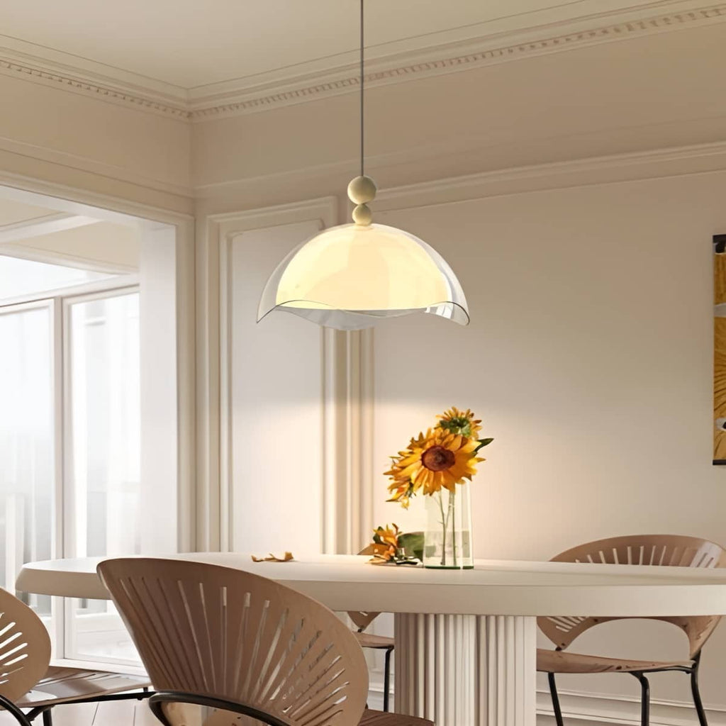 Bauhaus Wavy Eggshell Dining Table Pendant Light