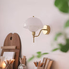 Bauhaus Cream Glass Mushroom Wall Light