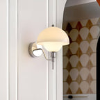 Bauhaus Cream Glass Mushroom Wall Light