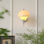 Bauhaus Cream Glass Mushroom Wall Light