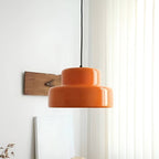 Bauhaus Retro Orange Pendant Light over Dining Table