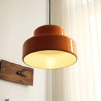 Bauhaus Retro Orange Pendant Light over Dining Table