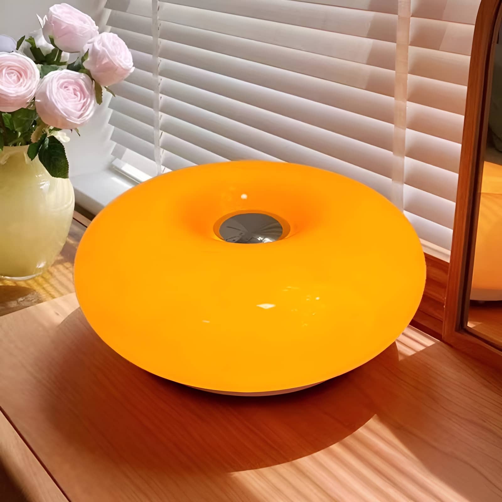 Italian Decorative Bauhaus Donut Glass Table Lamp