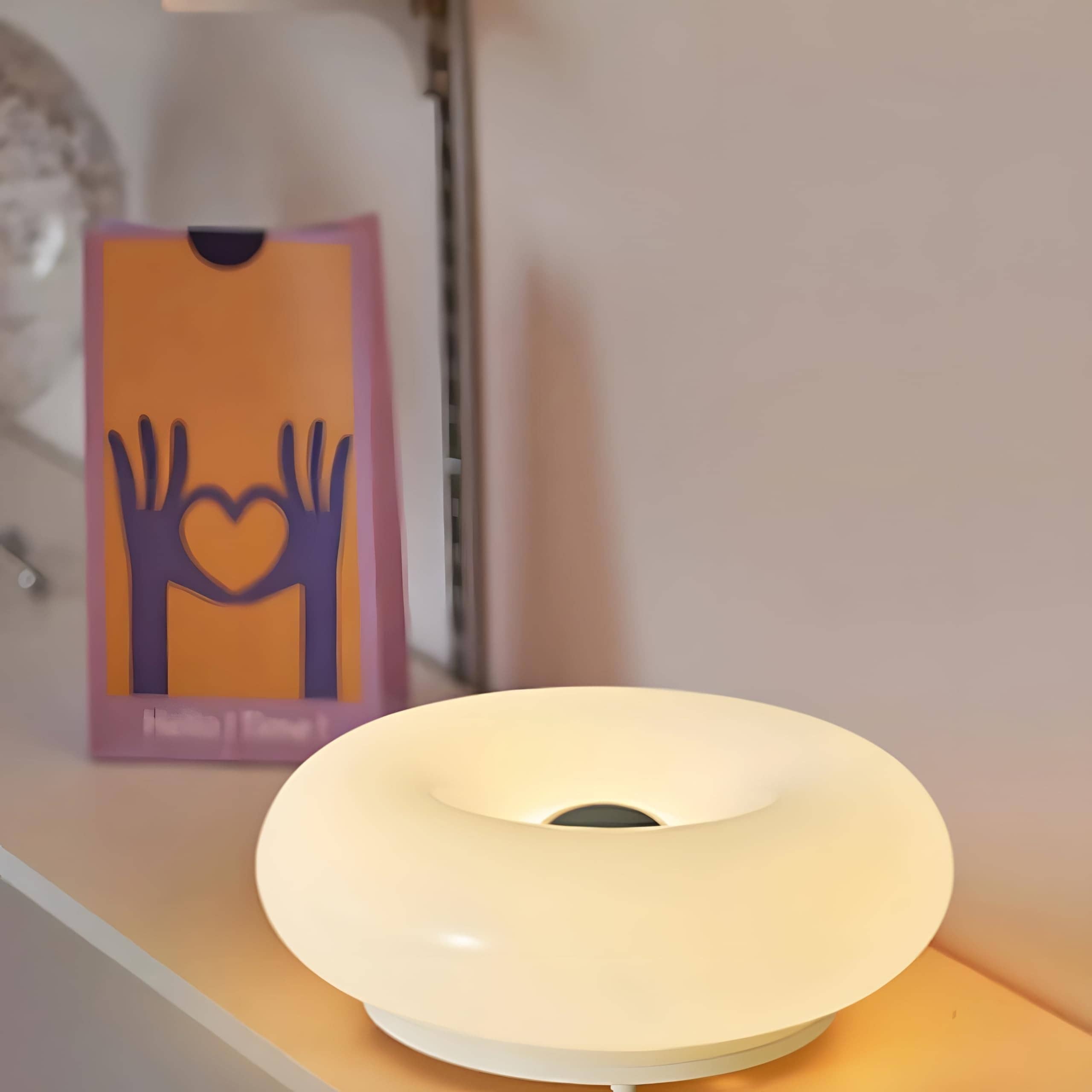 Italian Decorative Bauhaus Donut Glass Table Lamp