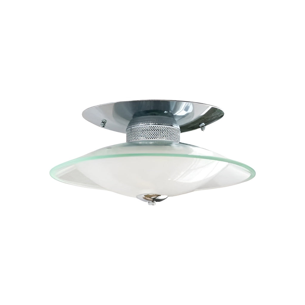 Bauhaus Modern LED Glass and Chrome Ceiling Light