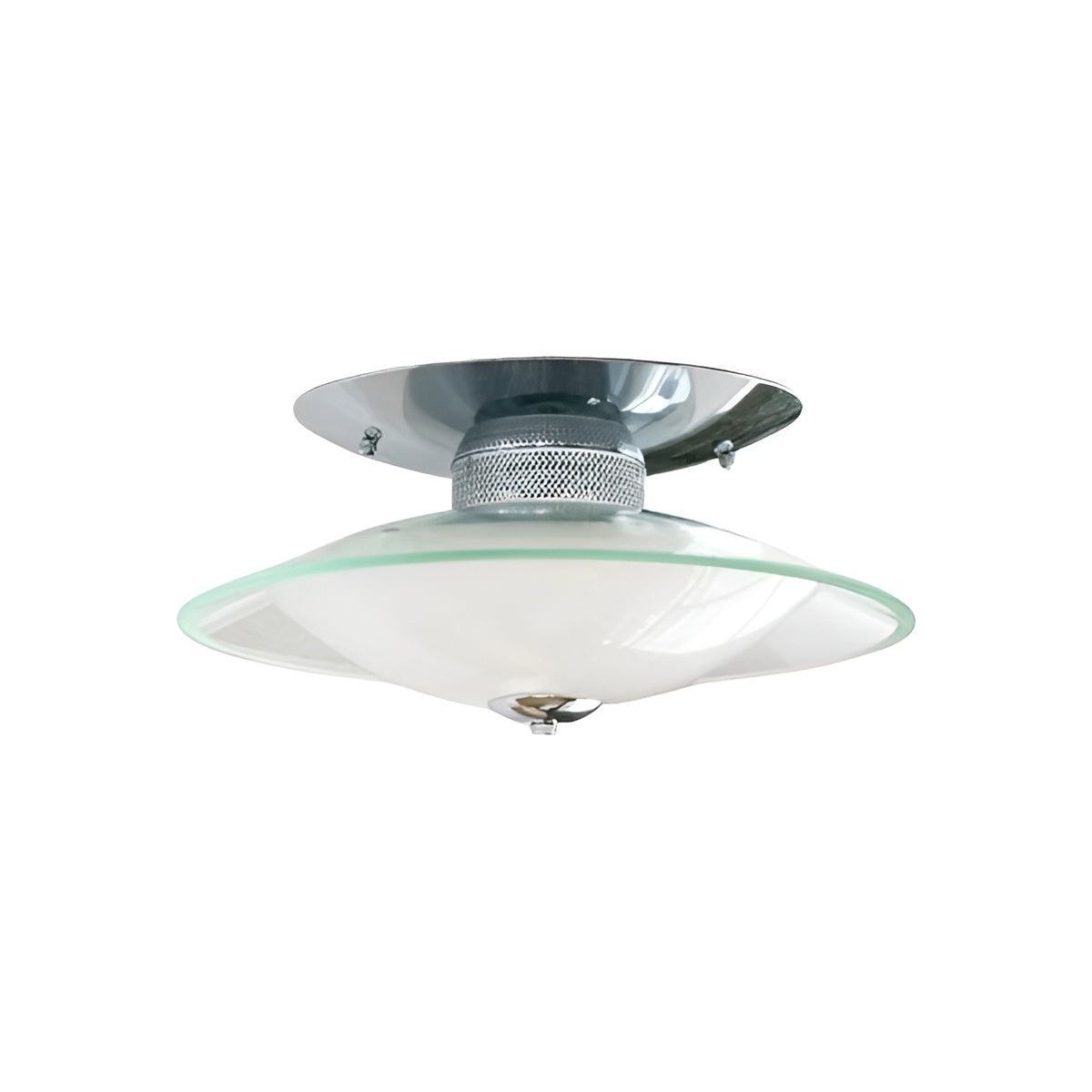 Bauhaus Modern LED Glass and Chrome Ceiling Light