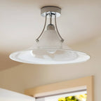 Bauhaus Trumpet Opal Glass Ceiling Light