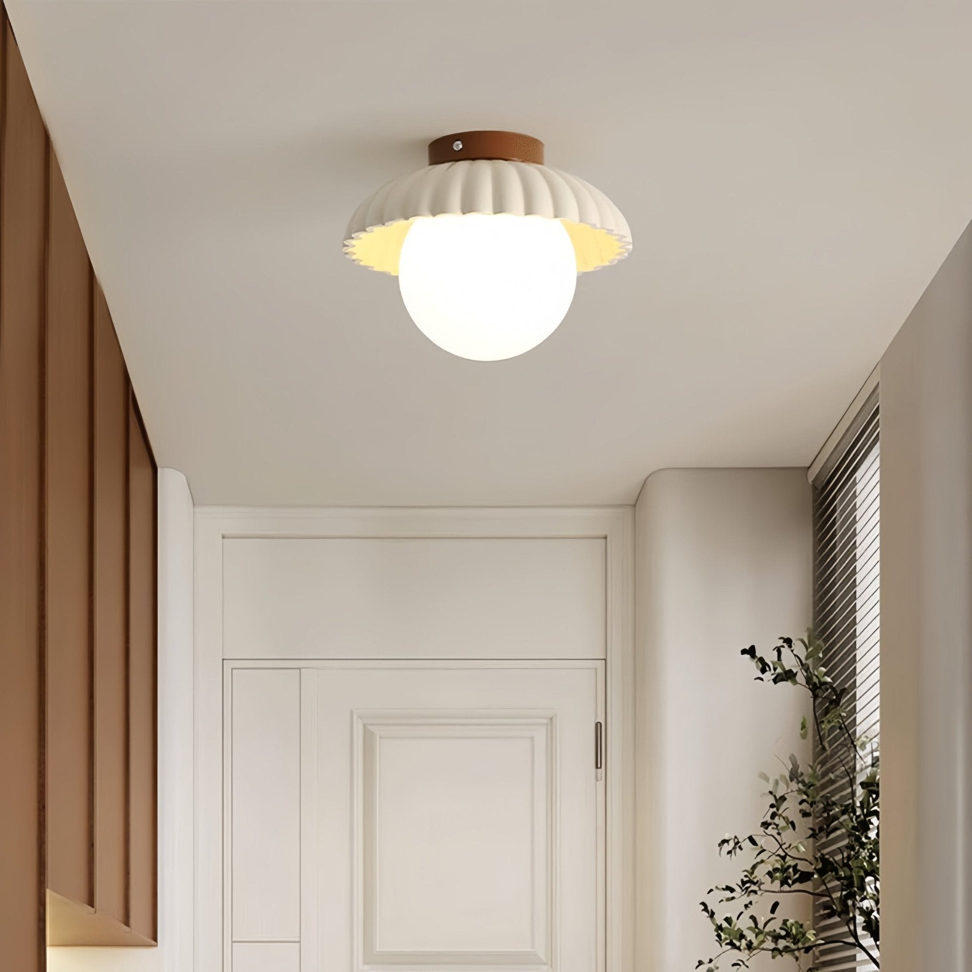 Nordic Cream Scalloped LED Ceiling Light