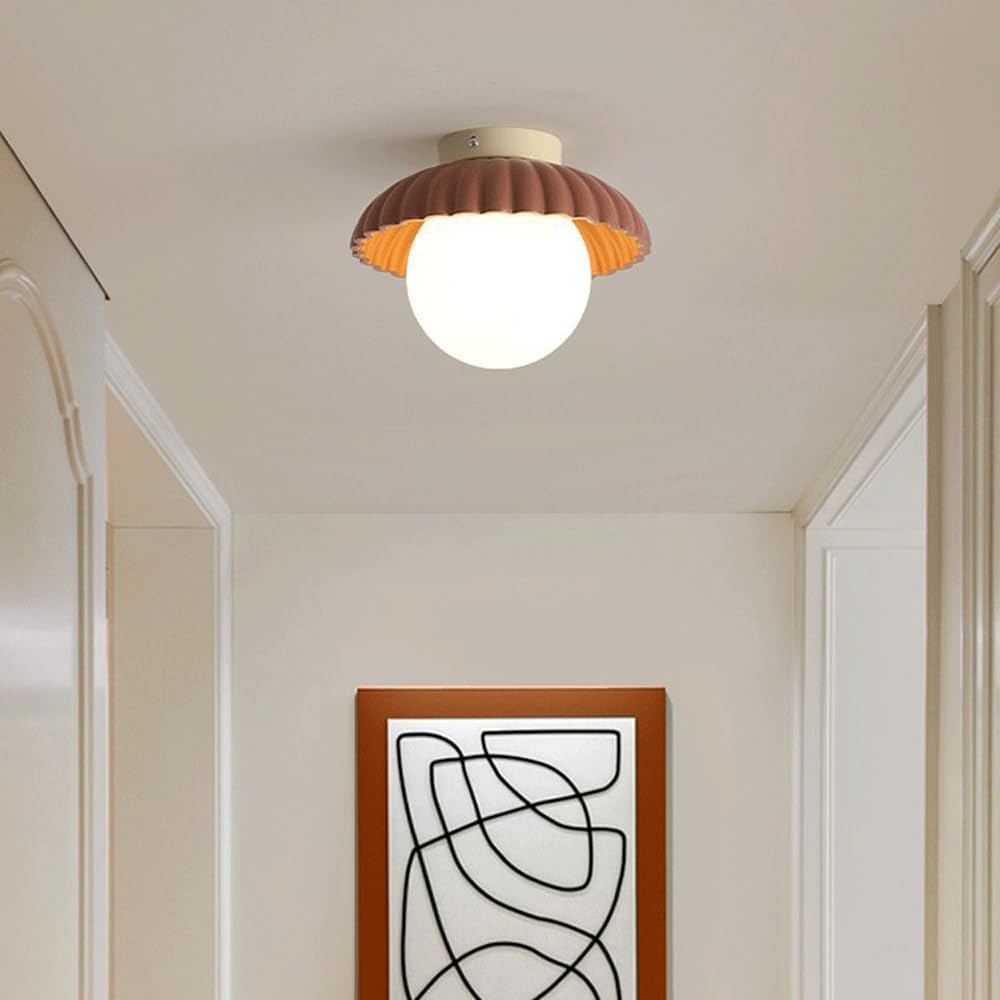 Nordic Cream Scalloped LED Ceiling Light