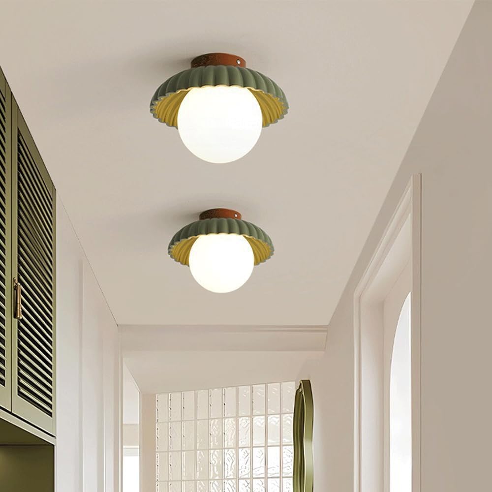 Nordic Cream Scalloped LED Ceiling Light