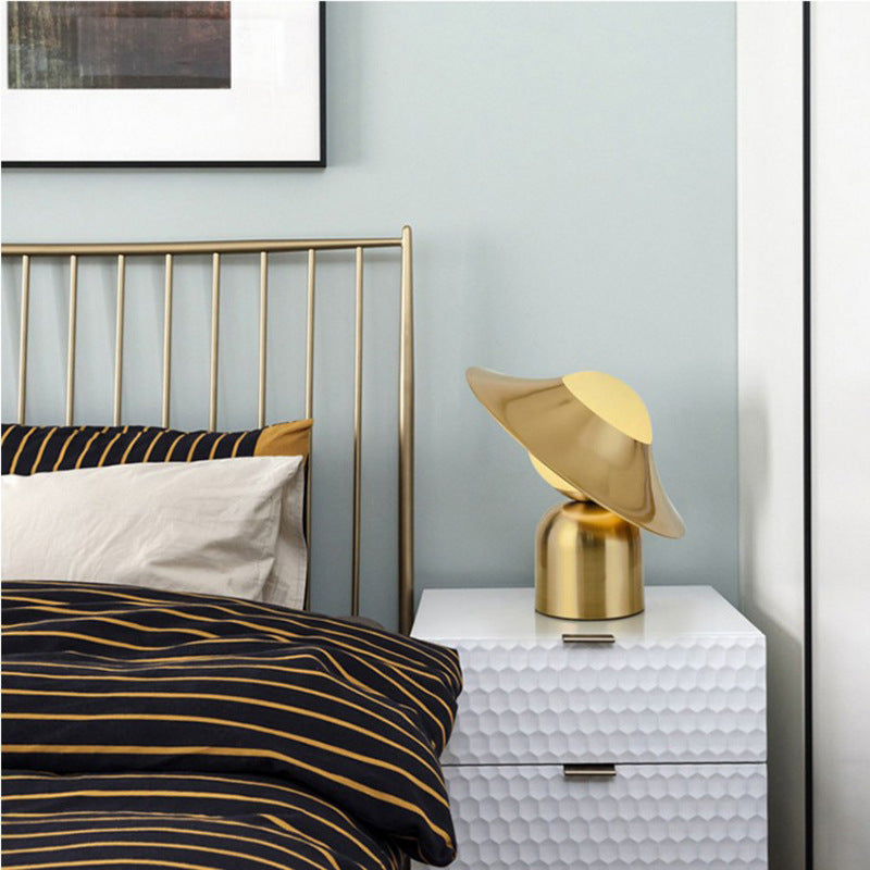 Creative Hat Design Golden Table Lamp
