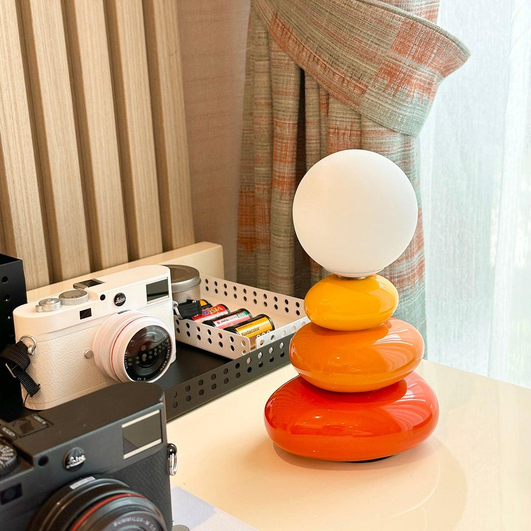 Creative Ceramic Triple Layer Stacked Stone Table Lamp