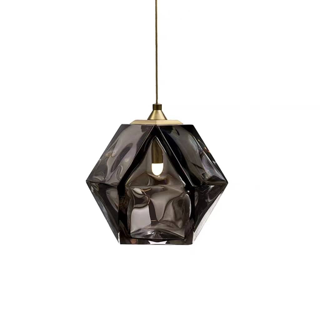 Modern Sculptural Diamond Glass Pendant Light