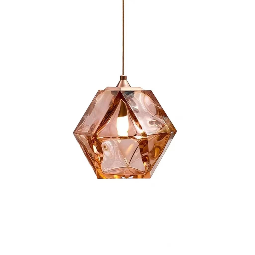 Modern Sculptural Diamond Glass Pendant Light