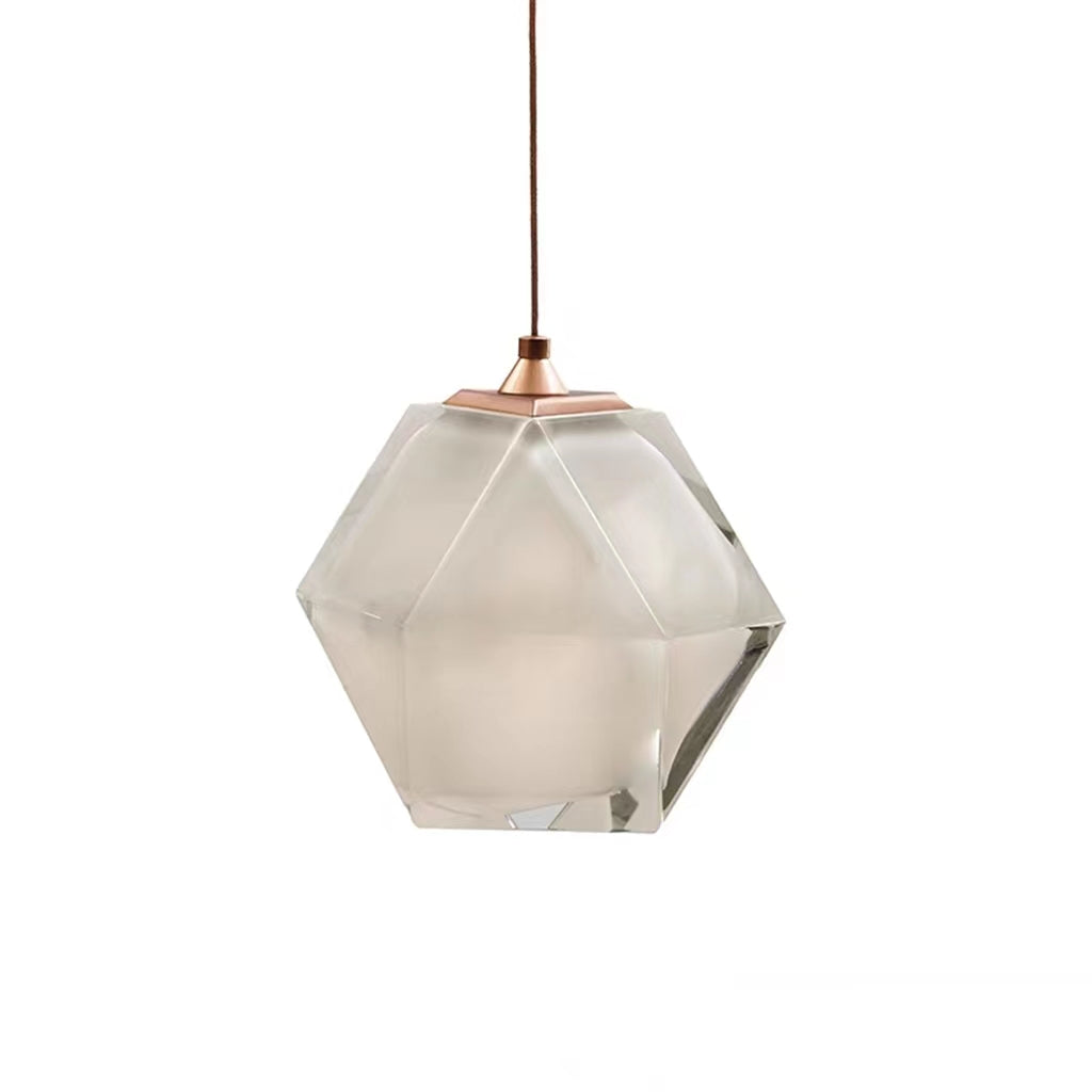 Modern Sculptural Diamond Glass Pendant Light