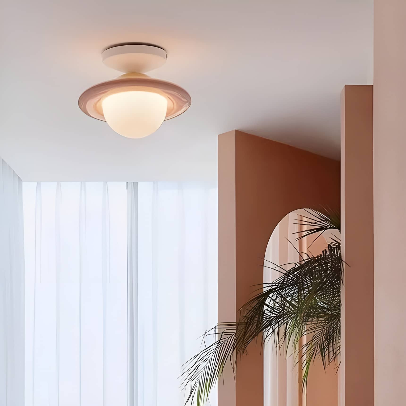 Space Age Macaron Saturn Ceiling Light