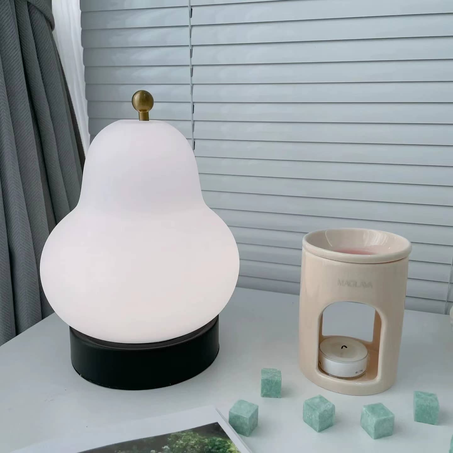 Bauhaus Pear Rechargeable Modern Glass Table Lamp