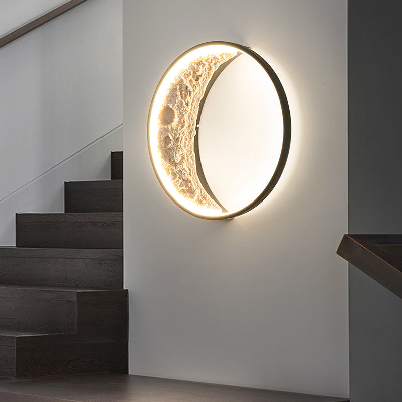 Creative 3D Resin Moon Shape Wall Light