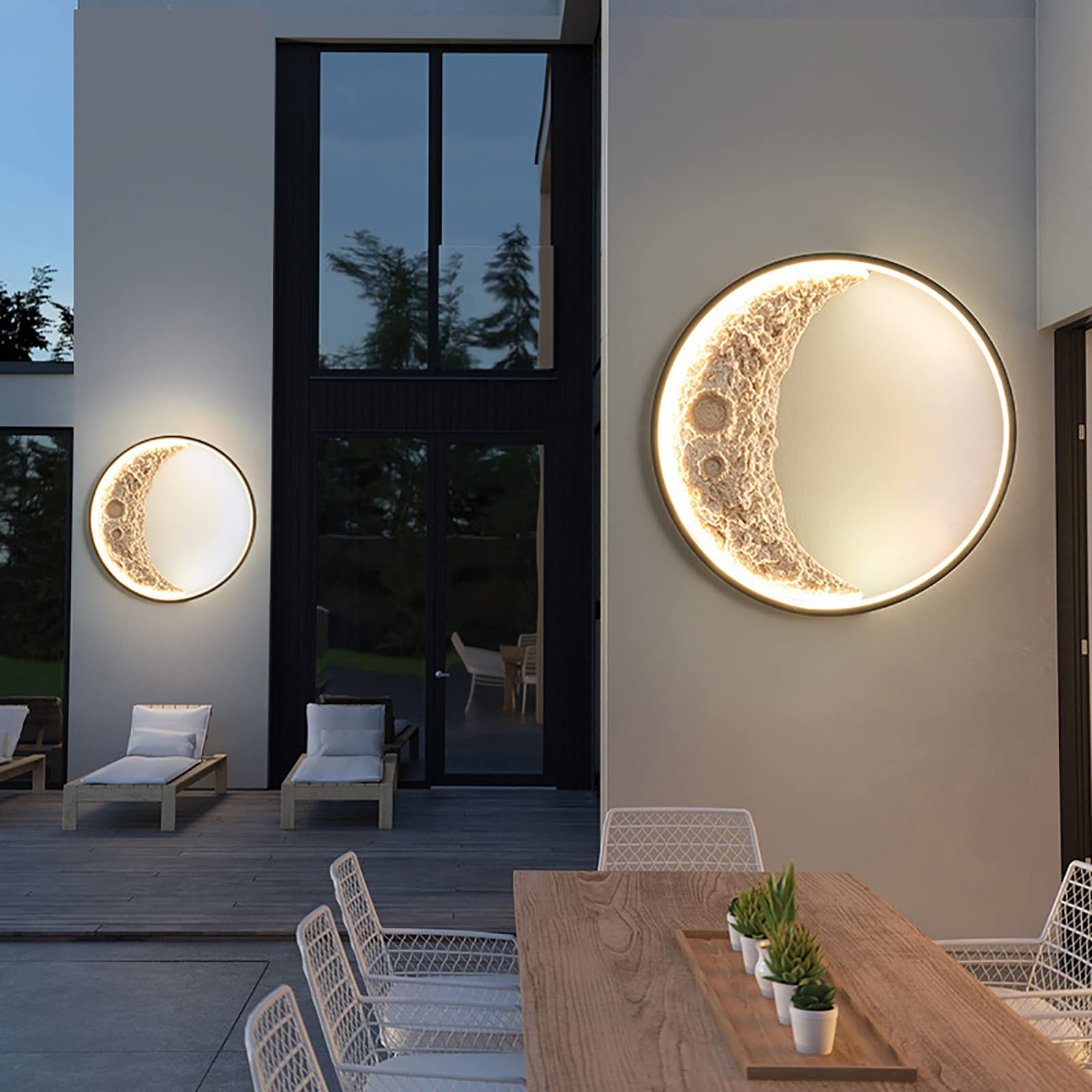 Creative 3D Resin Moon Shape Wall Light