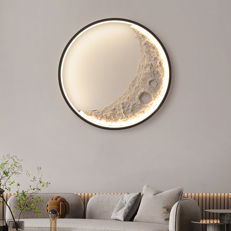 Creative 3D Resin Moon Shape Wall Light