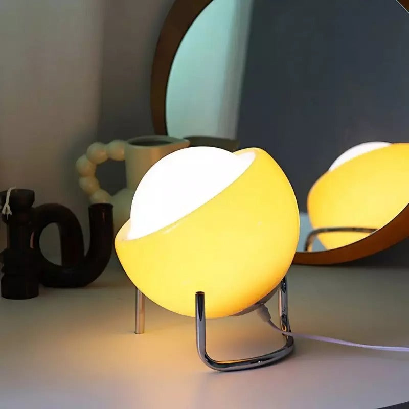 Bauhaus Glass Planet Orange Table Lamp