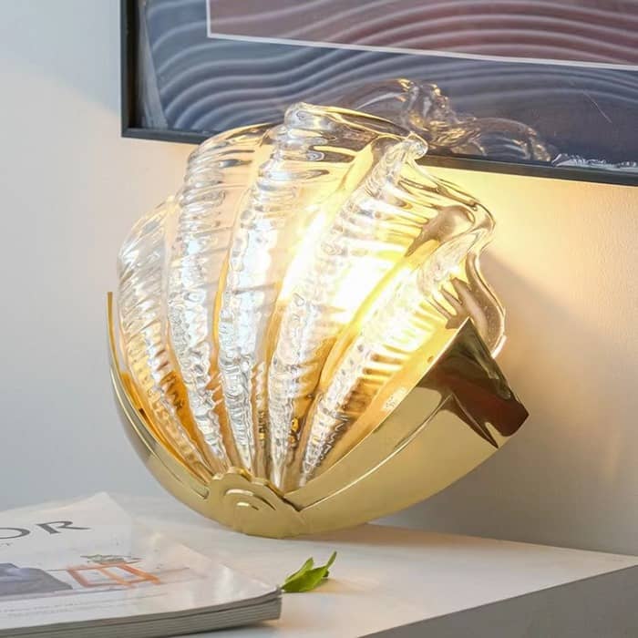 Luxury Brass Glass Shell Wall Light