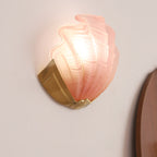 Luxury Brass Glass Shell Wall Light