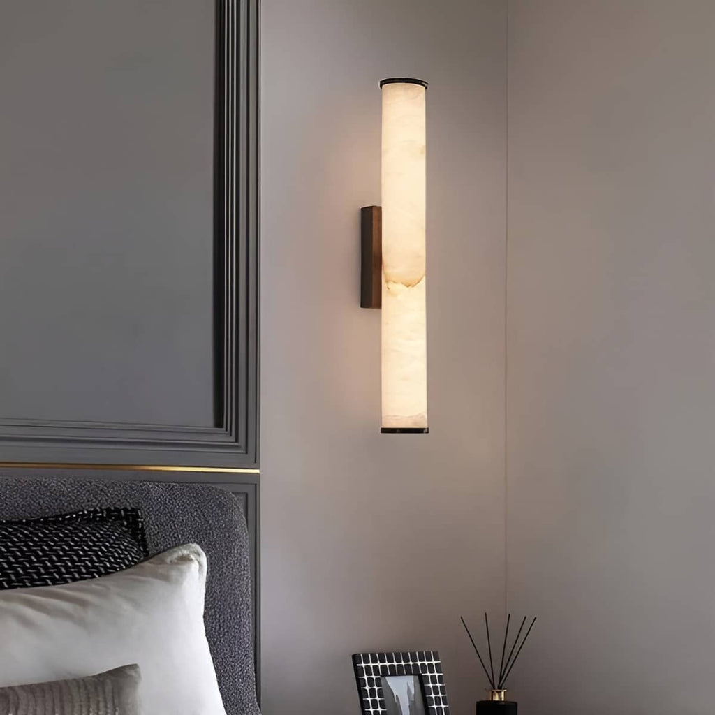 Cylindrical Marble Modern LED Wall Light