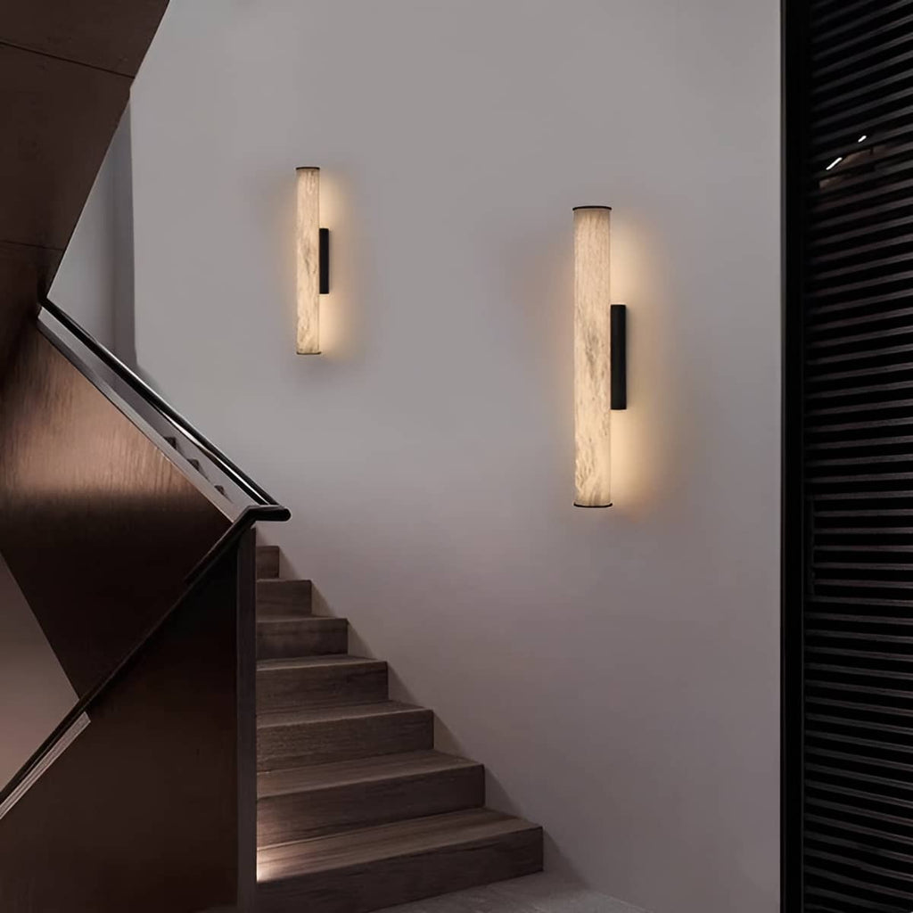 Cylindrical Marble Modern LED Wall Light