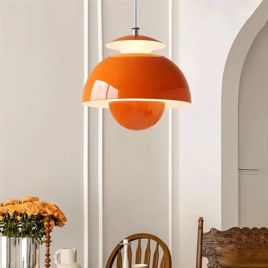 Bauhaus Vintage Flower Bud Metal Pendant Light