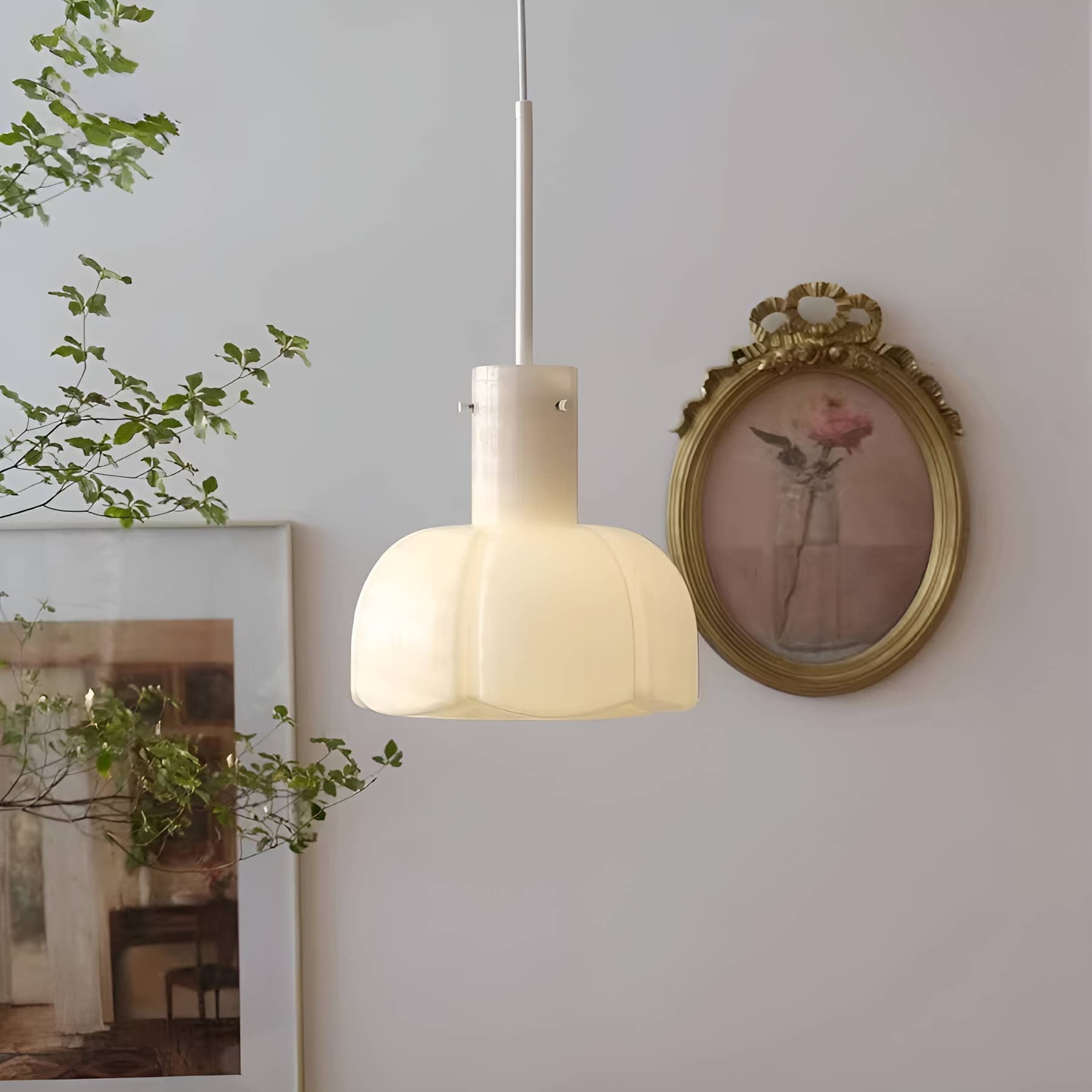 French Chic Tulip Glass Pendant Light