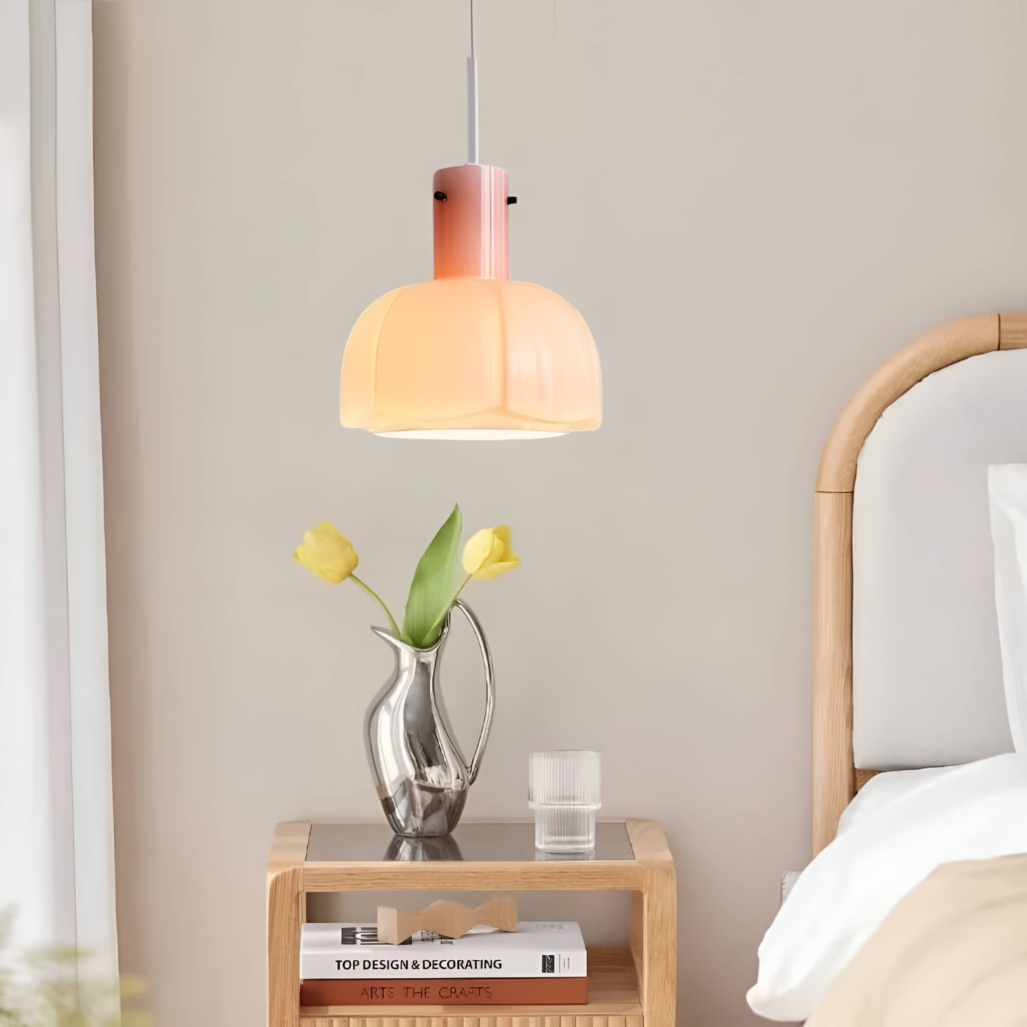 French Chic Tulip Glass Pendant Light