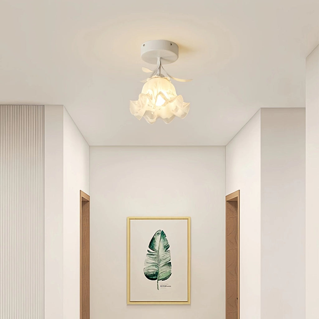French Blooming Lily Flower Ceiling Light